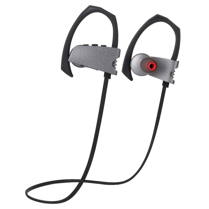 HIGE 运动无线蓝牙耳机跑步音乐通话+防水运动蓝牙耳机 适用于苹果华为小米通用 银灰色