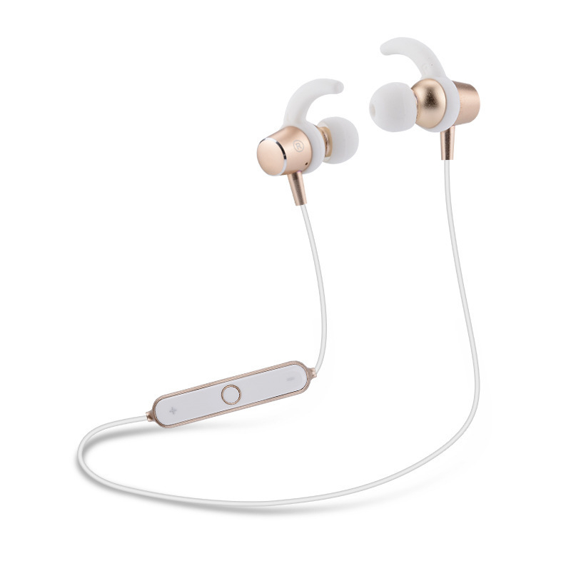 HIGE 新款运动蓝牙耳机重低音无线m2耳塞入耳挂耳式双耳立体声耳机 适用于苹果安卓通用 金色