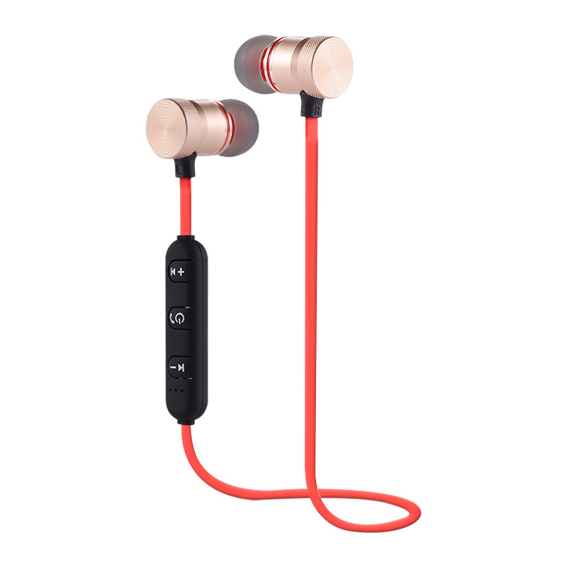 HIGE 新款入耳式运动跑步蓝牙耳机4.2 双耳通用无线音乐耳机 适用于苹果安卓通用 红色