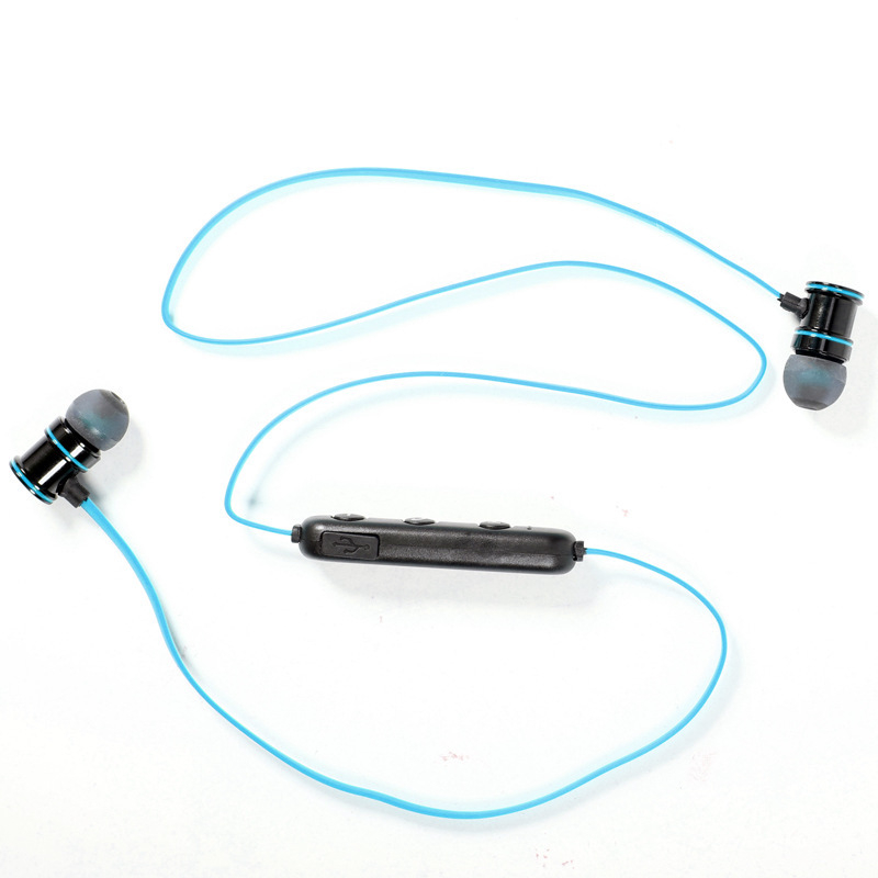 HIGE 2018新款双耳蓝牙耳机 跑步运动无线入耳式 立体声音乐耳机 适用于苹果安卓通用 蓝色