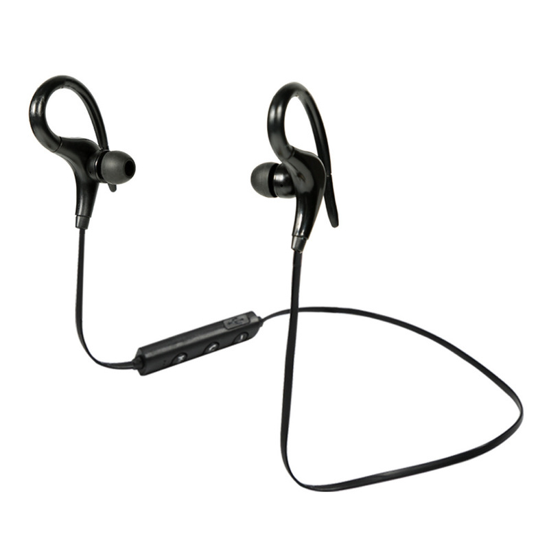 HIGE 双耳无线运动蓝牙耳机大牛角4.1耳塞式立体声+防水防汗 适用于苹果三星小米通用 水墨黑