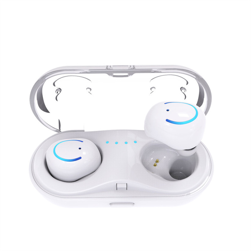 HIGE Q18立体声无线双耳蓝牙耳机商务4.2芯片带充电仓耳塞式 适用于苹果三星通用 白色