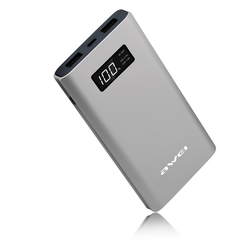 HIGE/智能快充移动电源充电宝 双向USB大容量快充电源 适用于苹果安卓通用（10000毫安）灰色