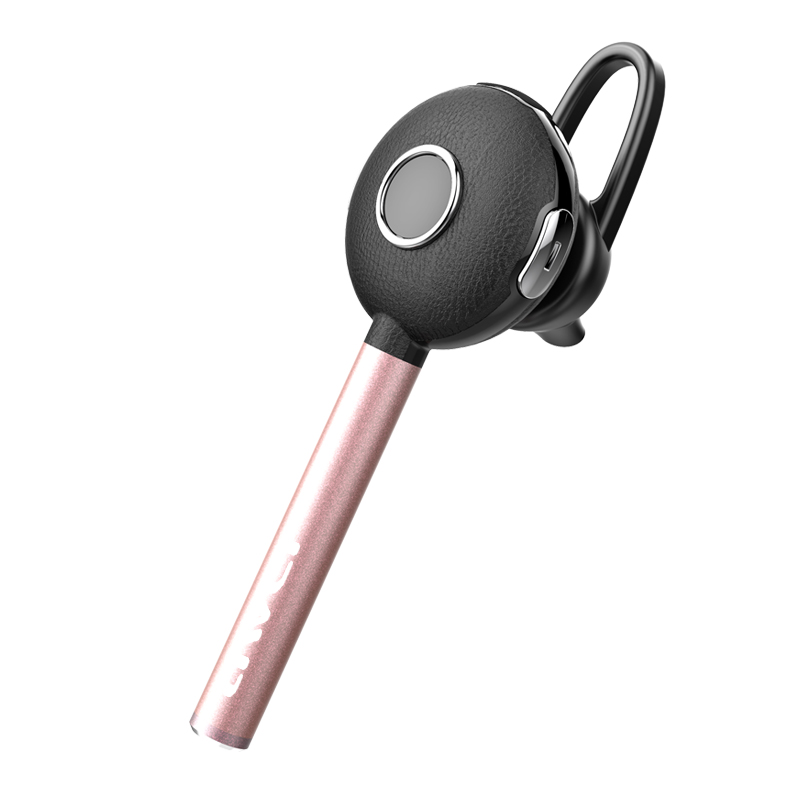 HIGE/商务入耳式无线蓝牙耳机4.1 迷你蓝牙车载挂耳式通用型智能立体声音乐 适用于苹果安卓通用 玫瑰金
