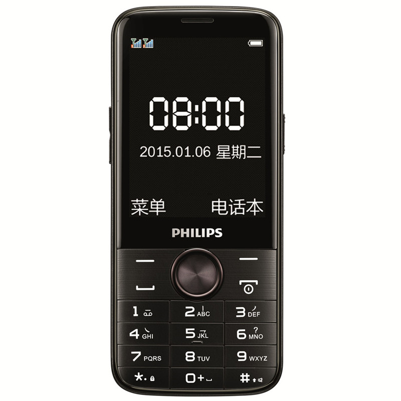 Philips/飞利浦 E330 老人学生手机老年机 超长待机 移动联通2G手机 双卡双待 陨石黑