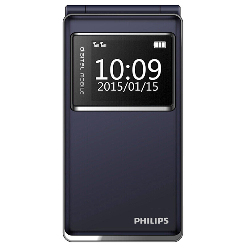Philips/飞利浦 E350 翻盖双屏 双卡双待 移动联通2G手机 老人学生手机 备用机 蓝色