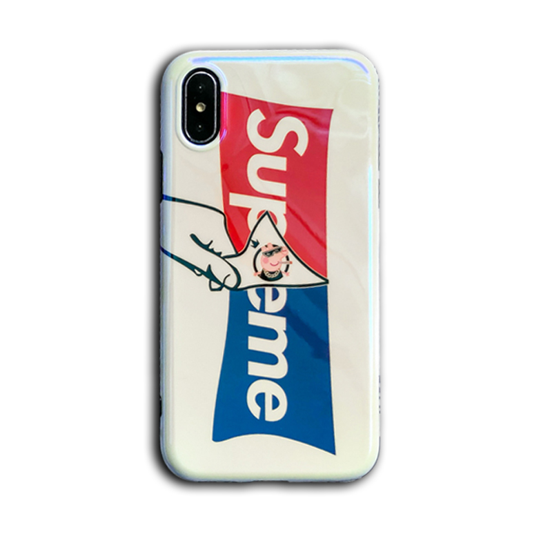 HIGE/苹果iphone7p/8p手机壳欧美潮牌小猪superme硅胶全包保护套适用于iphone7p/8p 5.5寸