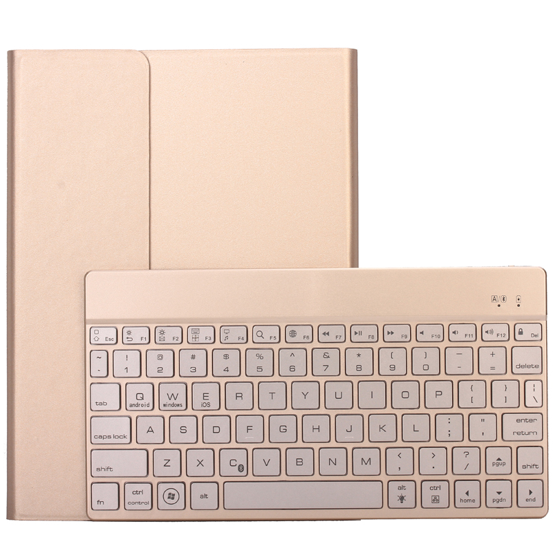 HIGE/无线蓝牙键盘+皮套二合一套装 苹果ipad平板键盘保护套 适用于ipad air 2 9.7英寸 金色