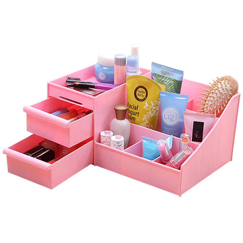 邦禾 韩国抽屉式化妆品收纳盒大号创意桌面收纳盒塑料收纳箱整理箱
