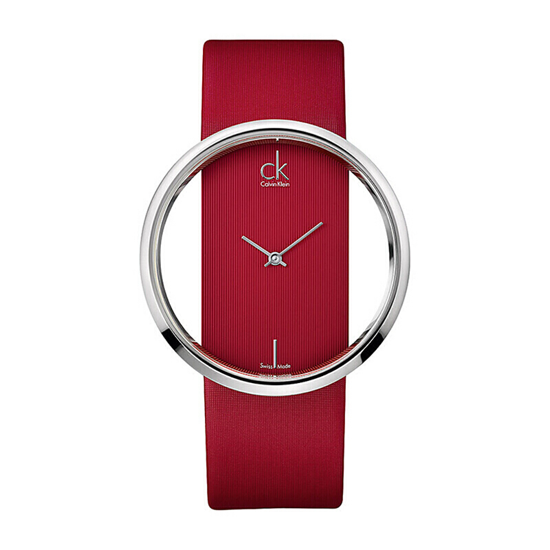 卡尔文·克莱恩(Calvin Klein)手表镂空透明 商务休闲皮革石英表时装透底女表皮带女表