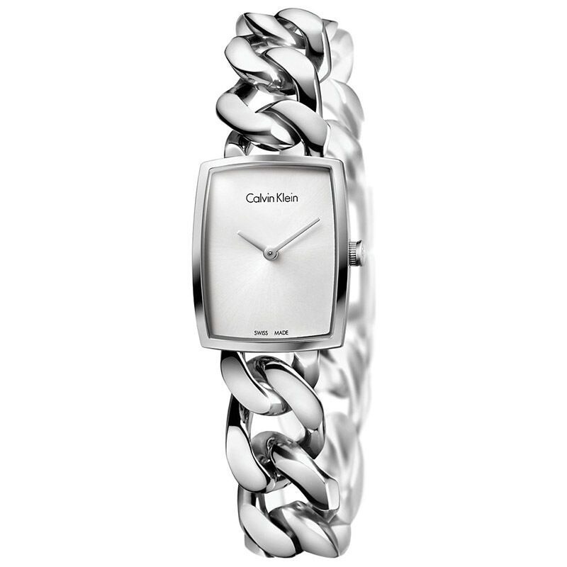 卡尔文·克莱恩(Calvin Klein)手表时尚简约个性AMAZE系列女表方形金属盘手镯式表链石英表