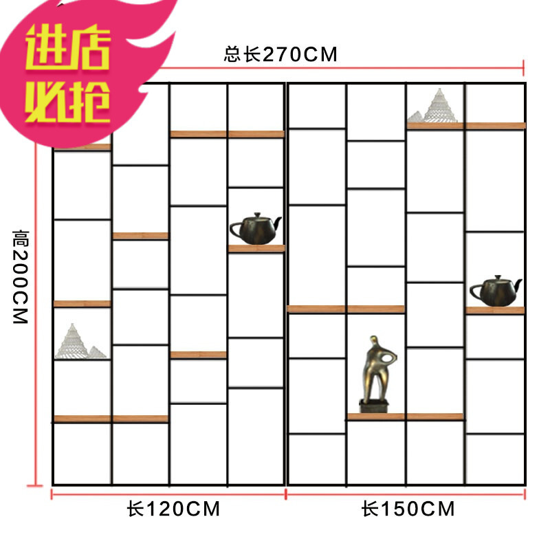 铁艺置物架落地隔断墙北欧客餐厅玄关创意展示架装饰屏风金属架子DF壹德壹