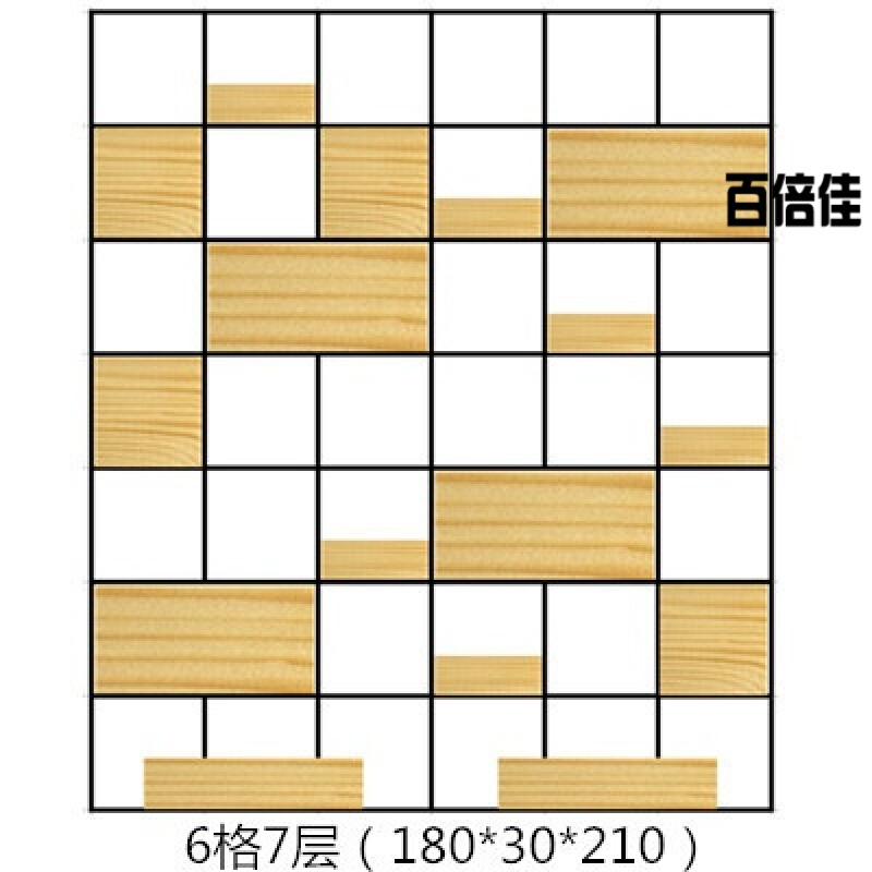 创意新款简约屏风实木玄关架北欧木格子花架铁艺置物架客厅书架办公室隔断壹德壹