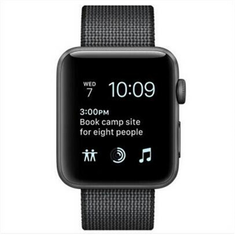苹果 (Apple) Watch Series2 苹果智能手表 GPS 铝金属表壳搭配精织尼龙表带 38mm深空灰搭黑色