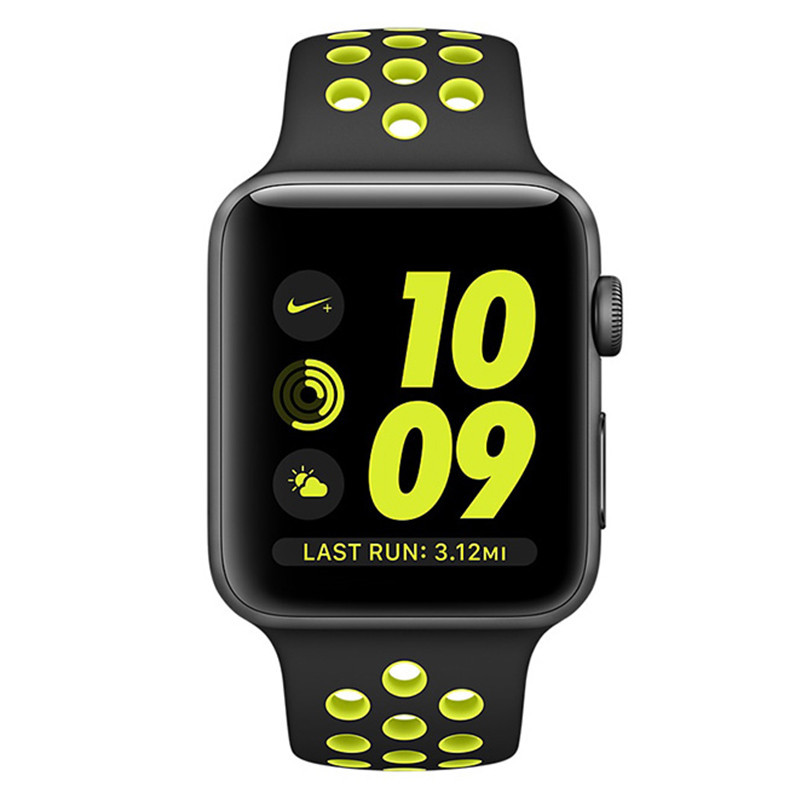 苹果 (Apple) iWatch Series2 Nike+ 智能手表 测心率防水手表 Nike+黑配荧光黄色38mm