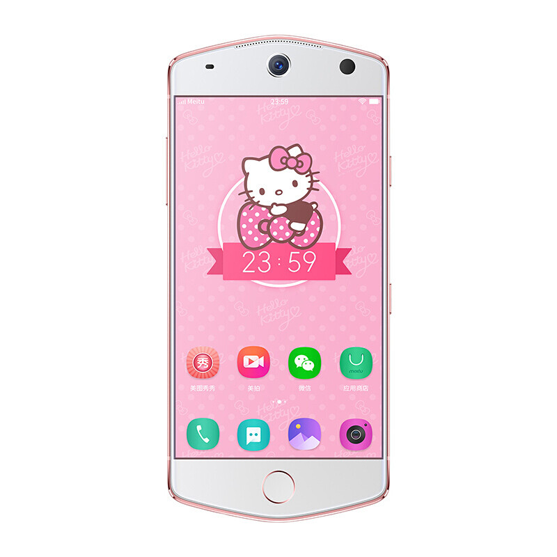美图(Meitu) M8 自拍美颜 移动联通电信 美图手机 全网通4G手机 64GB Hello kitty特别版月光白