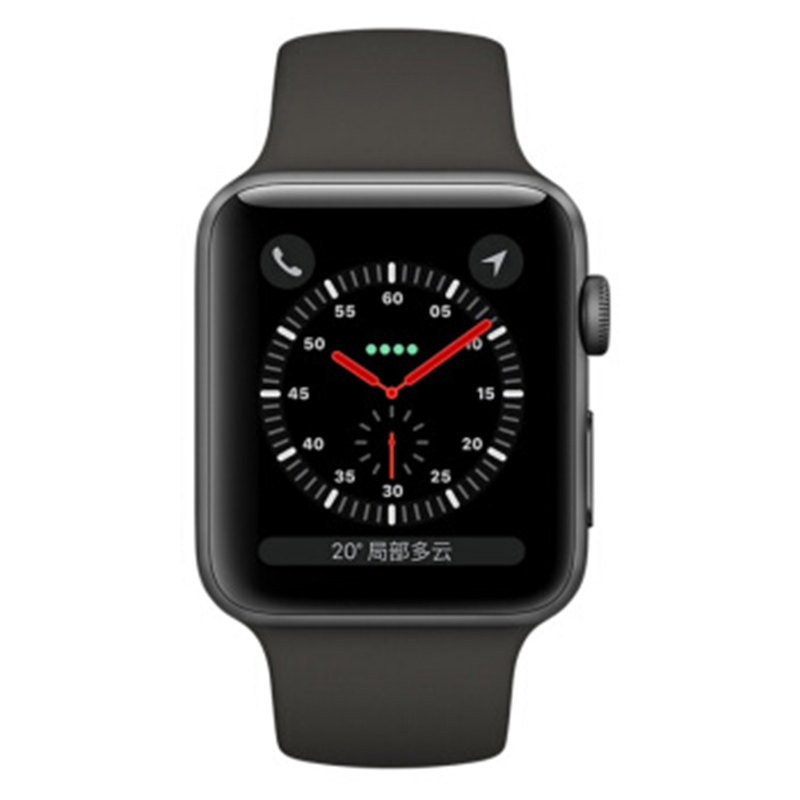苹果(Apple) Watch Series 3 智能手表 GPS款 深空灰色铝金属表壳 灰色运动型表带362 38mm