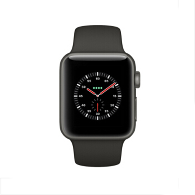 苹果 (Apple)Watch Series 3智能手表 GPS蜂窝网络 深空灰铝金表壳 灰色运动型表带342 42mm
