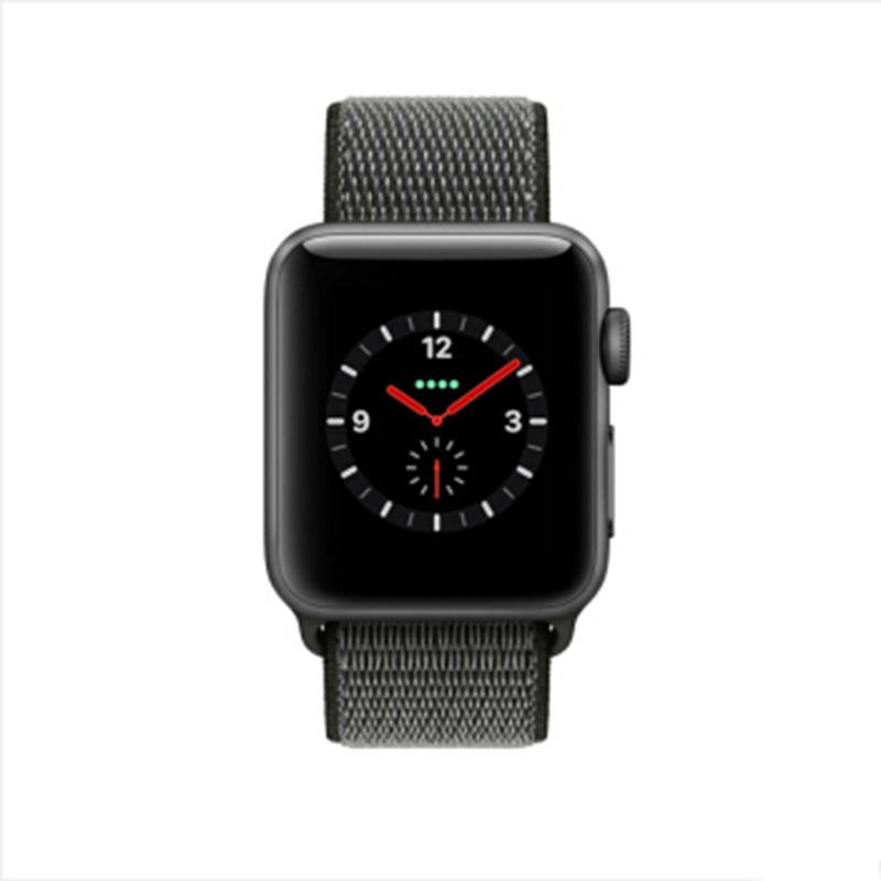 苹果(Apple)Watch Series3智能手表 GPS蜂窝网络款38mm 深空灰铝金属表壳 深橄榄回环式表带QJ2