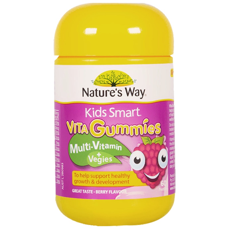 Nature's Way佳思敏儿童复合维生素+蔬菜软糖60粒瓶装3岁以上澳洲进口
