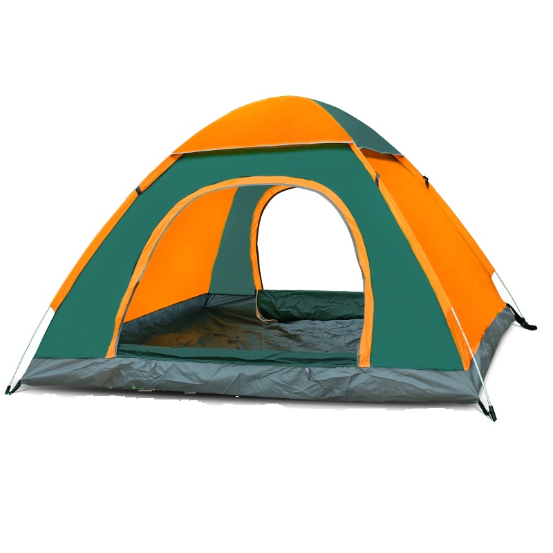 悦臻户外野营折叠全自动儿童帐篷 简易速开防雨防虫野外露营家用装备橘绿色