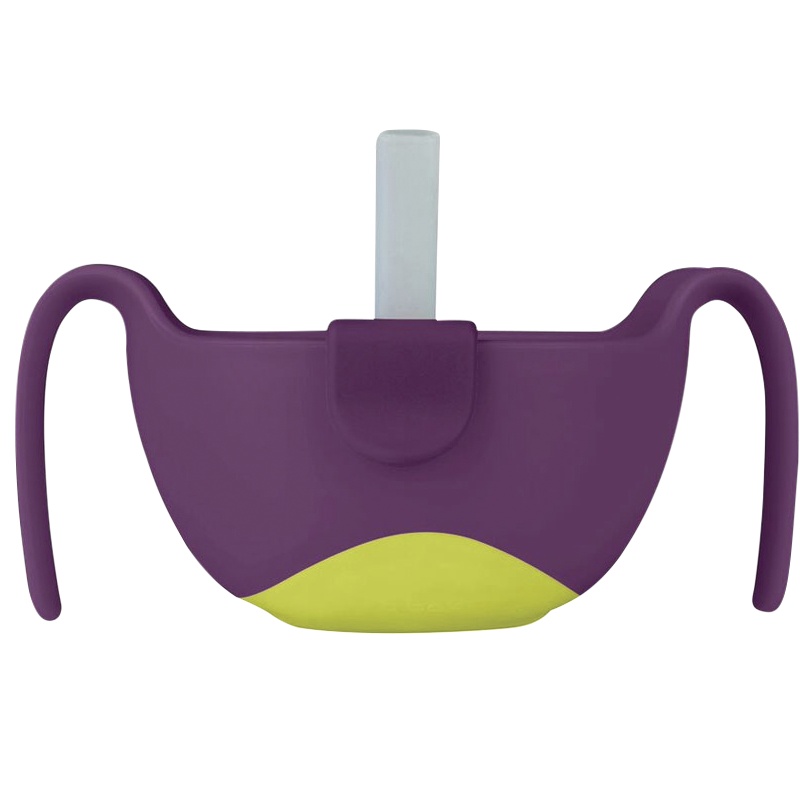 澳洲进口（B Box）宝宝辅食碗三合一吸管碗 婴儿喝汤碗零食碗儿童餐具 紫色240毫升