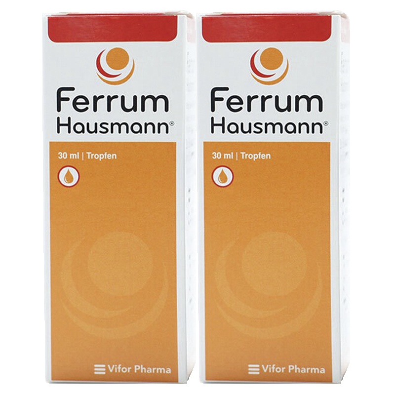 【2盒装】德国进口（Ferrum-hausmann）新生早产儿婴幼儿童宝宝孕妇缺铁贫血口服液30ml*2