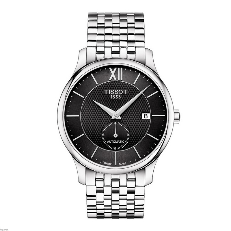 天梭(TISSOT)俊雅系列休闲钢带男士手表 时尚 商务皮带 机械表 男 T063.907.16.058.00