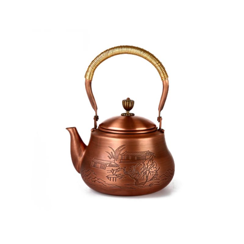 铜壶纯手工加厚紫铜壶煮茶泡茶加汤烧水壶老铜壶养生大铜茶壶