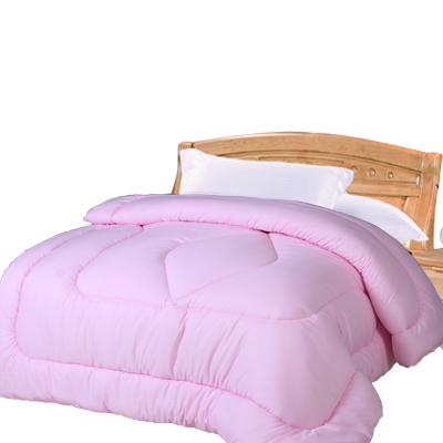 吉祥三宝馨柔磨毛加厚冬被 纯色纤维被 床上用品被子 200*230cm 粉红色 2.0*2.3m