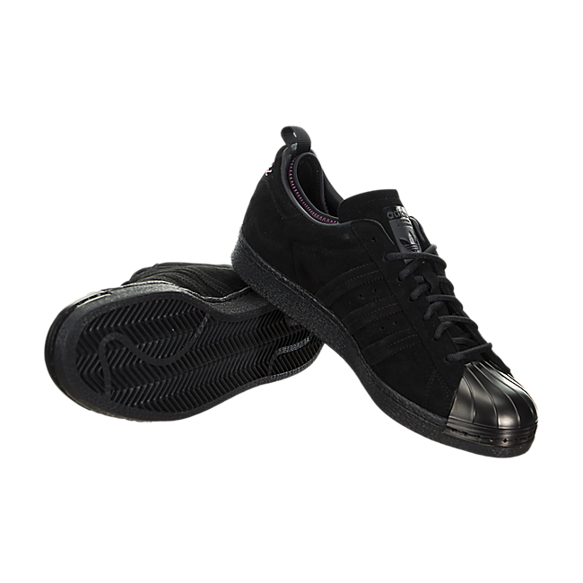 阿迪达斯男鞋adidas Superstar 80s全黑麂皮绒通用轻便透气低帮贝壳头板鞋