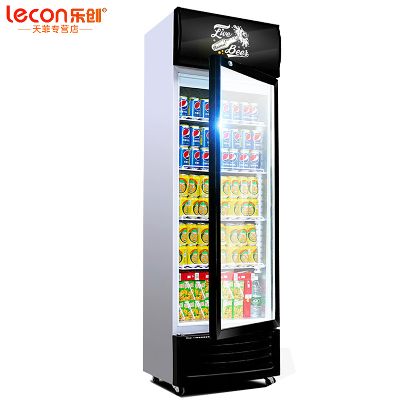飞天鼠(FTIANSHU) 300L单门冷藏展示柜 立式冷柜 商用冰箱 饮料陈列保鲜柜 冷藏柜 点菜柜冰柜 风冷高端黑