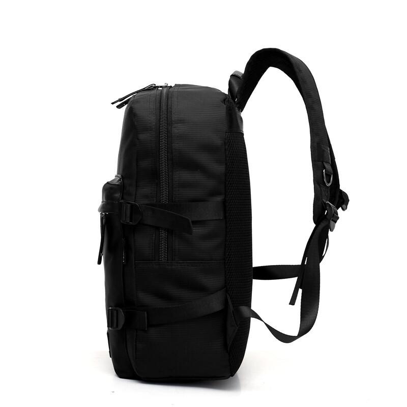 玺锉箱包 14寸双肩户外旅行背包防水包电脑包中学生书包 黑色