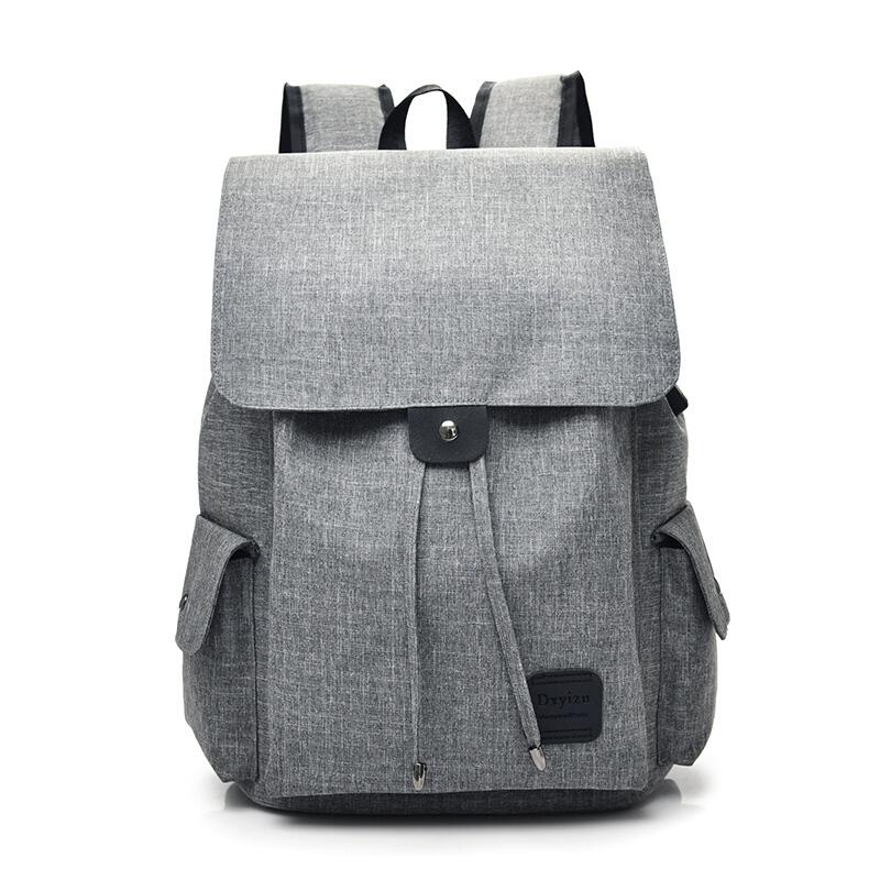 玺锉箱包时尚潮流韩版男士双肩包电脑背包中学生书包男休闲旅行包灰色