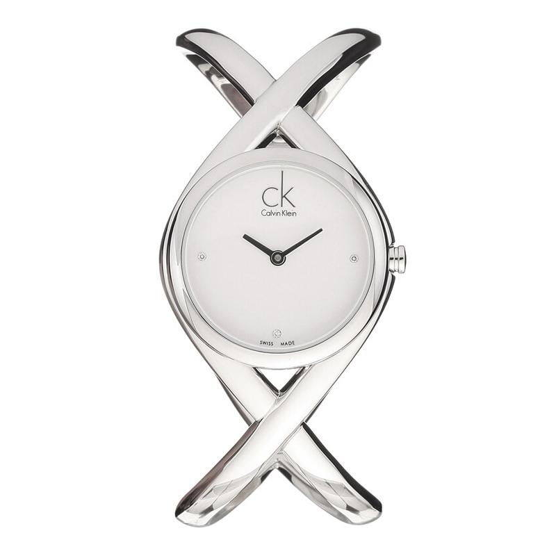 Calvin Klein手镯式钢带女士手表石英表K2L24126