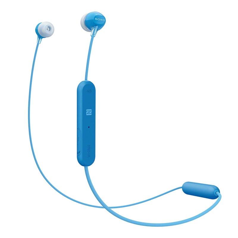 索尼(SONY) WI-C300 入耳式无线蓝牙运动跑步耳机颈挂式带麦手机通话线控耳麦 蓝色