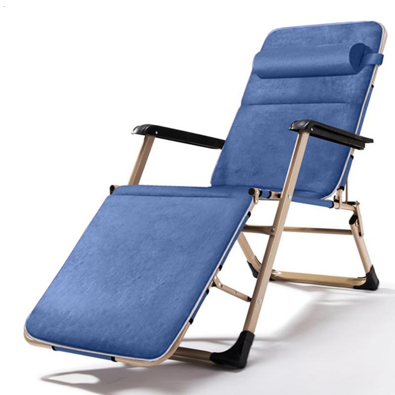 开馨宝 双方管麂皮绒棉垫折叠椅午休椅便携户外折叠床办公室靠椅行军床沙滩椅