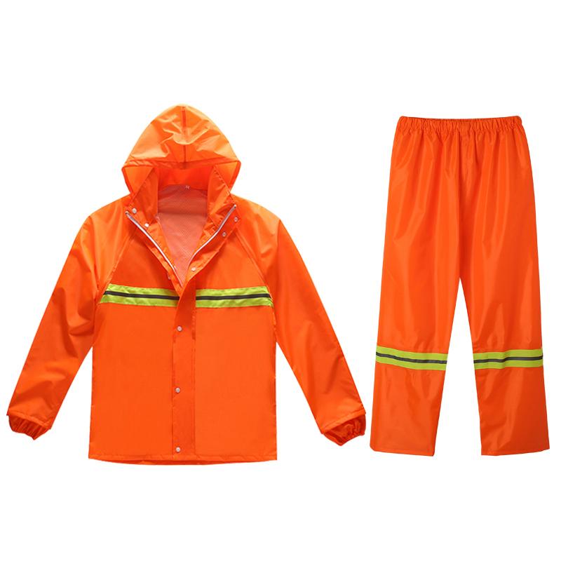 反光雨衣新款 环卫雨衣 分体雨衣雨裤套装 户外劳保防水工作服
