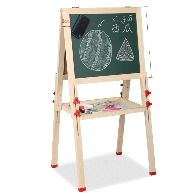 画板儿童双面磁性小黑板支架式可升降家用画架宝宝画板涂鸦写字板智扣 F款(功能礼包)