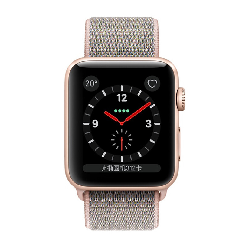 苹果 Apple Watch Series 3 S3 第三代智能穿戴金属50防水手表 金色(粉砂色)运动型+蜂窝网络4G 38mm
