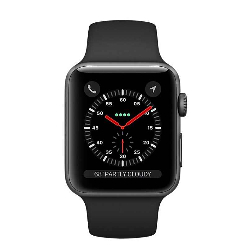 苹果 Apple Watch Series 3 S3 第三代智能穿戴金属50防水手表 深空灰(黑色)运动型+蜂窝网络4G 42mm