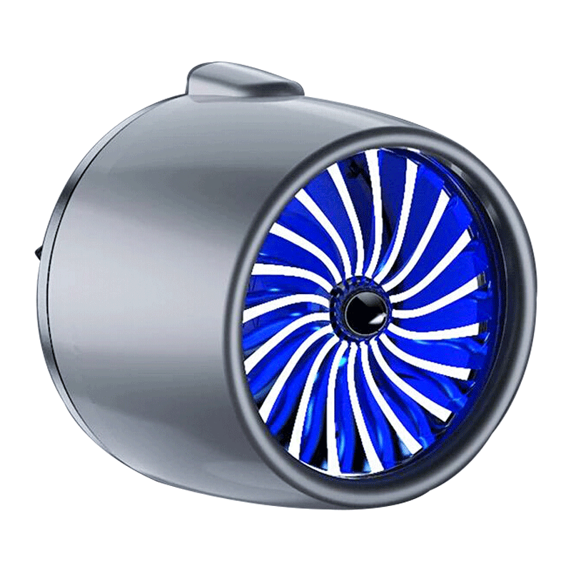 空军二号超级引擎创意抖音汽车香水 三号出风品空调小风扇车载香薰香膏摆件挂件 钛灰色-蓝光