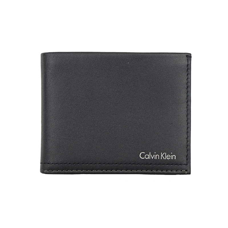 Calvin Klein卡文克莱 真皮PVC 短款休闲男士钱包/卡包