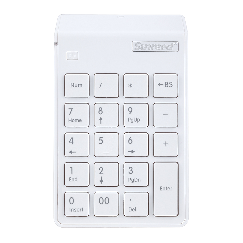 桑瑞得(Sunreed)2.4G无线数字小键盘 财务会计银行用 纤薄苹果风升级版带电源 19键白色(免切换)