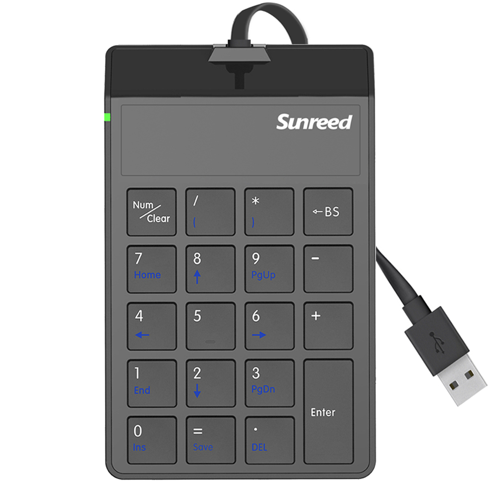 桑瑞得(Sunreed)SKB886S 有线数字小键盘 19键增强版(黑色)