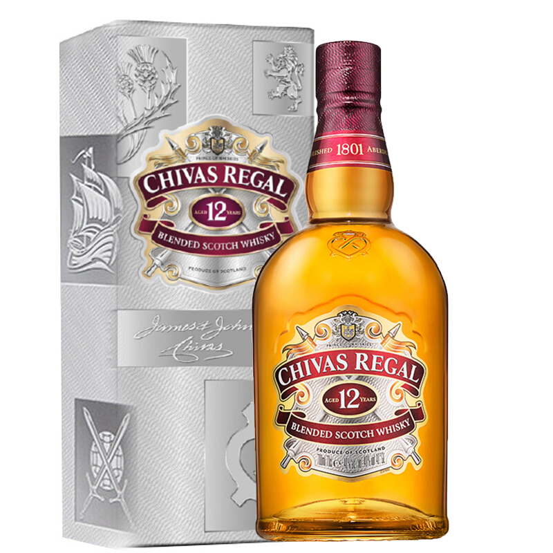 芝华士 洋酒 英国原装进口苏格兰威士忌 CHIVAS REGAL 芝华士12年750ml