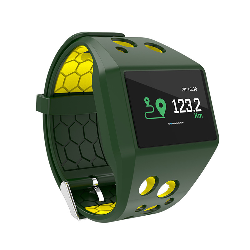 智能手环 运动手环 0.96英寸TFT彩屏 超长待机300h IP68级防水 来电提醒 血压监测 运动计步 军绿+黄