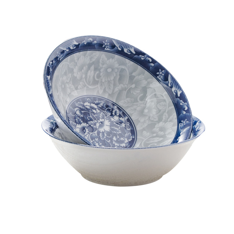 风源日式家用拉面碗大号青花瓷斗笠碗8英寸汤碗吃饭碗泡面碗陶瓷餐具(2只)