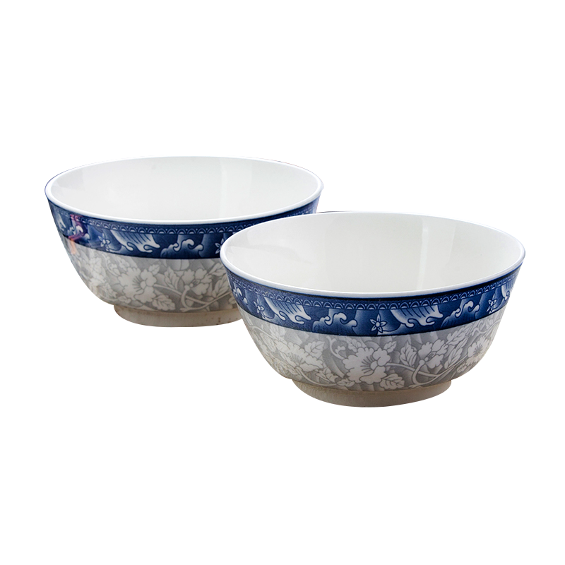 风源家用面碗陶瓷釉下彩6英寸吃饭碗(2只)泡面碗日式餐具