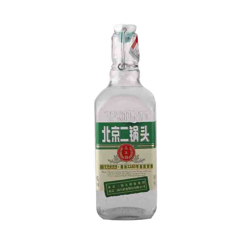 永丰牌北京二锅头清香型(出口型小方瓶)永丰二锅头42度 单瓶500ml 红蓝绿标随机发货